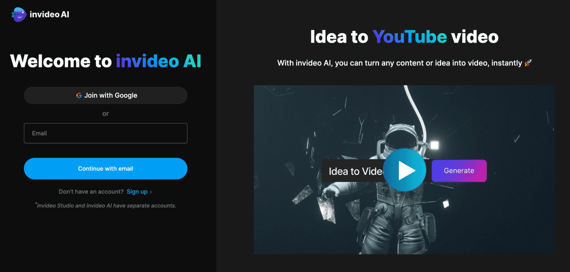 Ferramenta de Criação de Vídeo com IA InVideo AI
